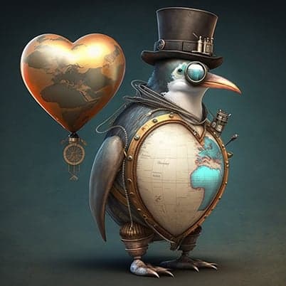 Steampunk Penguin Funny Horoscope